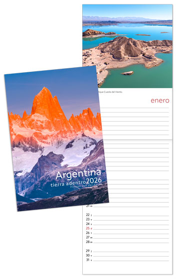Calendario Booklet de Escritorio 2026 Argentina Tierra Adentro con paisajes argentinos
